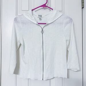 SPEECHLESS KIDS • White Hooded Zippered Cardigan Top